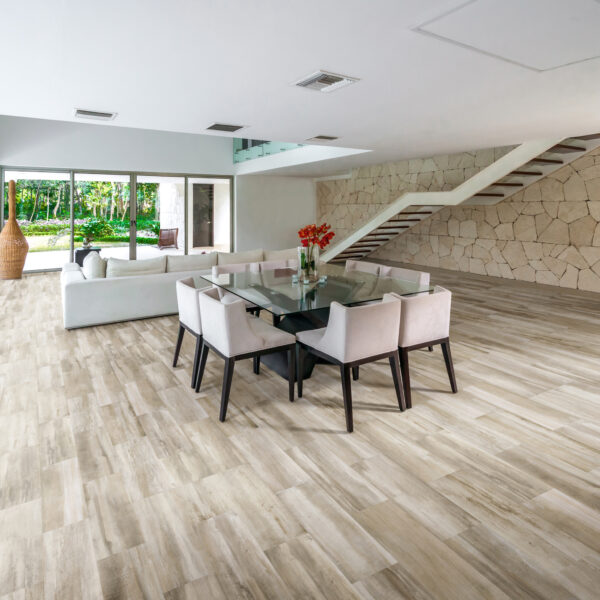 Meranti Sand Porcelain Tile in dining room