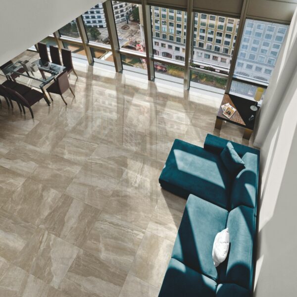 Nuance Beige porcelain tile in living room